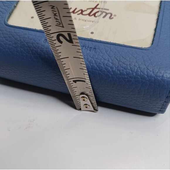 Buxton Blue Genuine Leather Credit Card Holder/Name Card Wallet - Picture 2 of 9